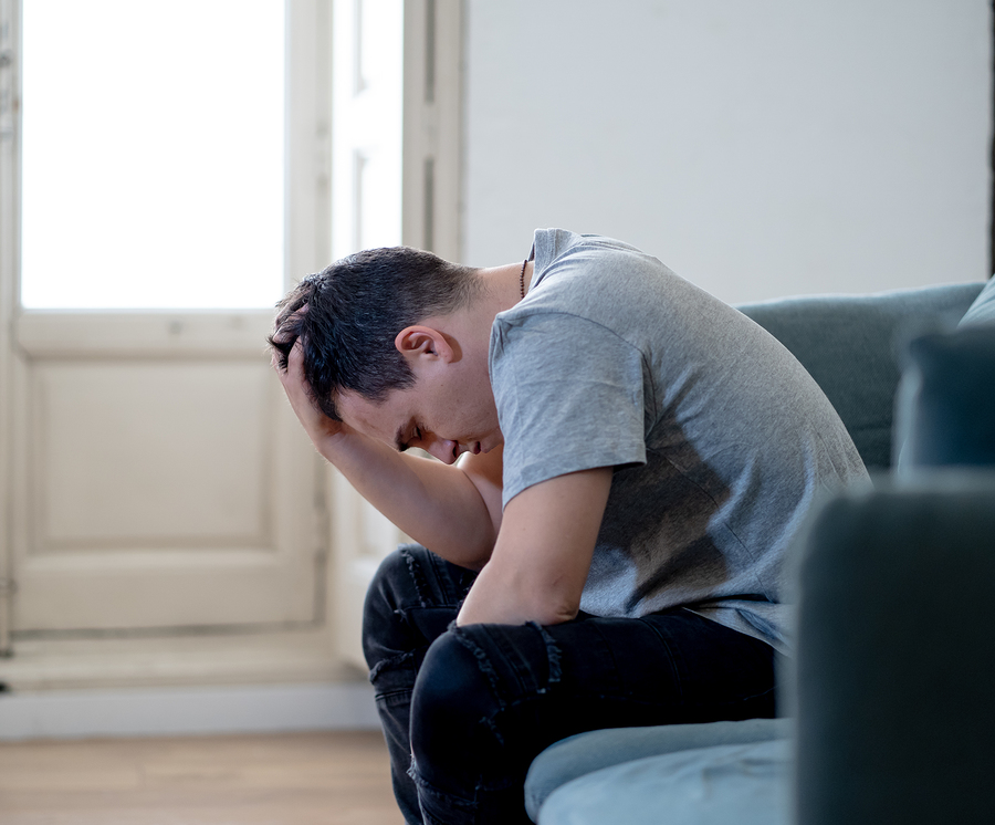 Portrait Of Sad Depressed Young Man Crying Devastated Feeling Hu | The ...
